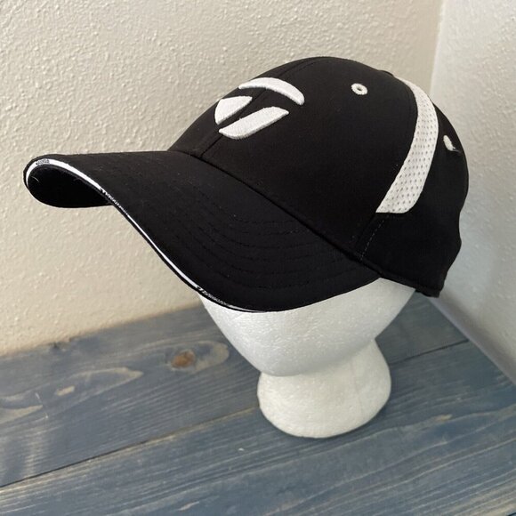 Taylor Made TaylorMade Black & White Strapback Golf Golfer Cap Hat (D6) - Picture 1 of 9
